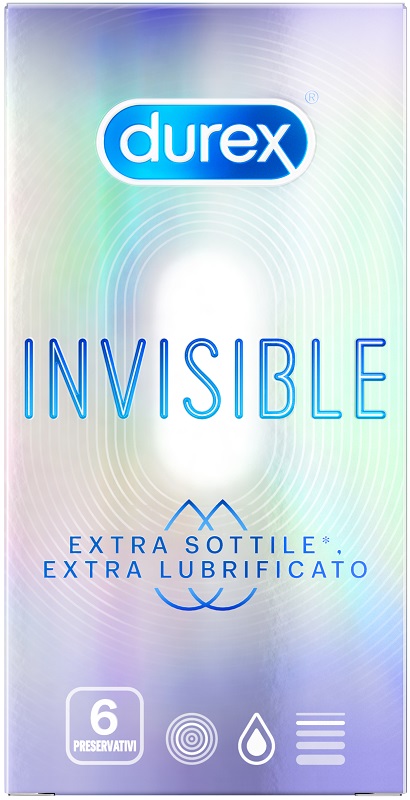 Durex Invisible Extra Lubr 6pz