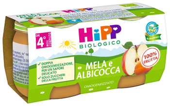 Hipp Bio Omog Alb/mela 2x80g